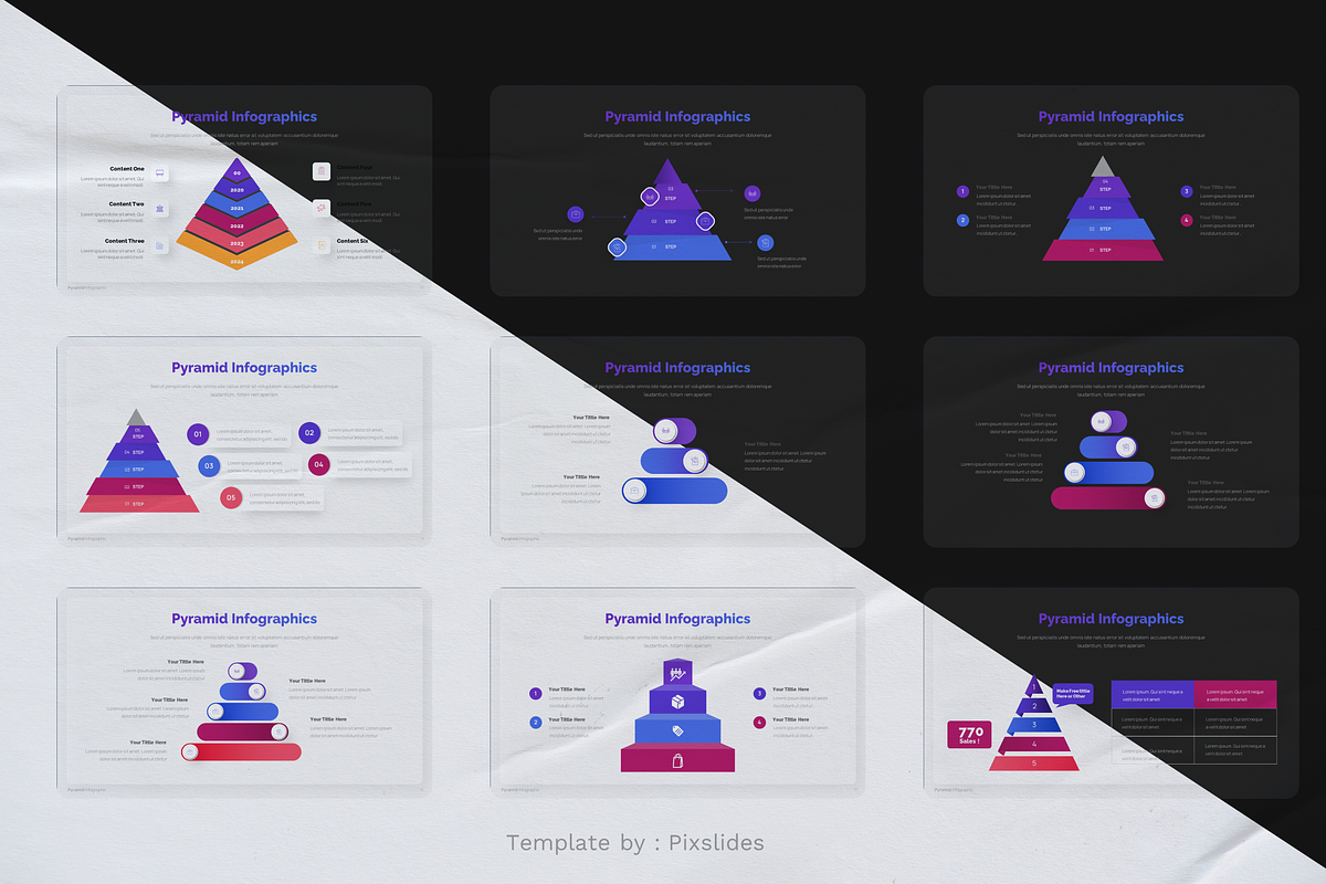 Pyramid Infographic Powerpoint, a Presentation Template by Pixslides (Photo 3 of 5)