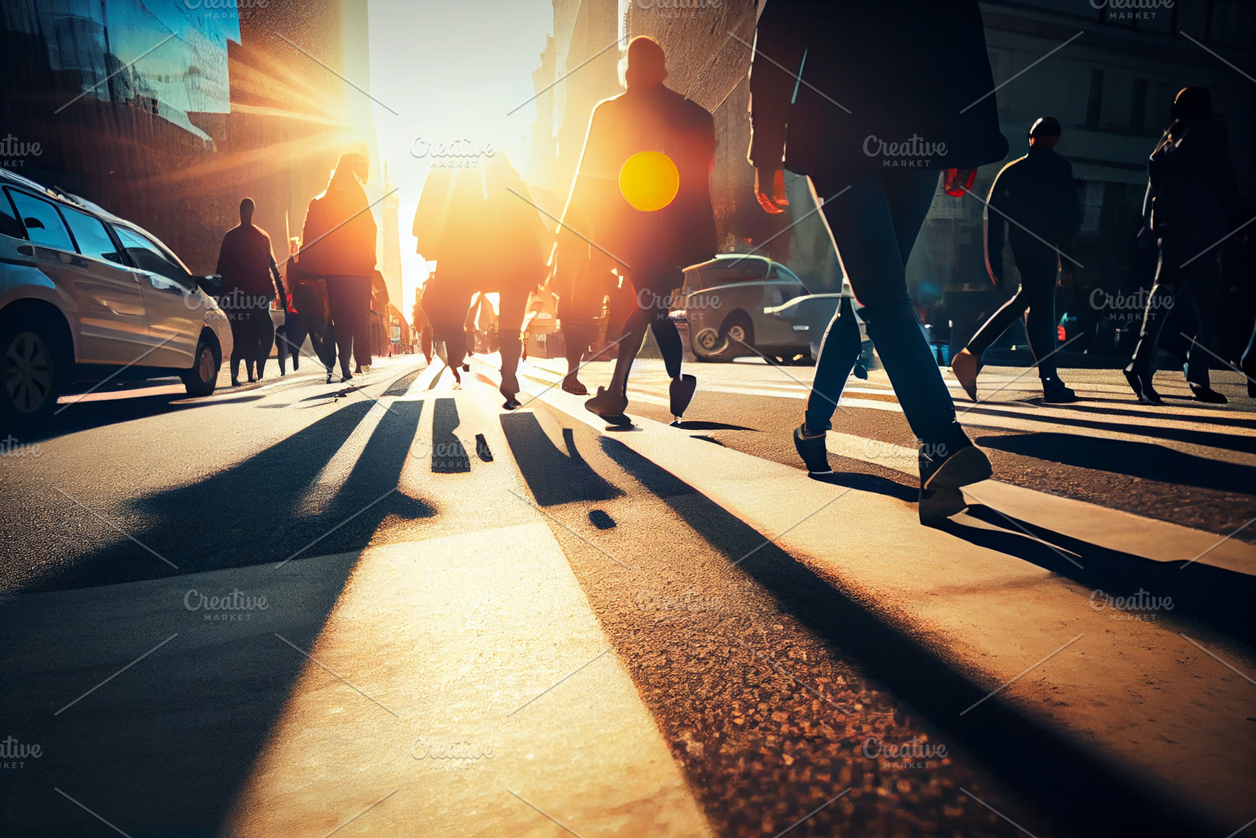 pedestrians people  cross city street at busy road urban scene, a Person Photo by New York Art Store