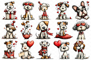 Whimsical Valentine Dog Clipart, an Illustration by cherrydesign (Thumbnail 3 of 4)