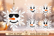 Merry Christmas Snowflake Ornament, a Pattern Graphic by Lasercutiny (Thumbnail 1 of 2)