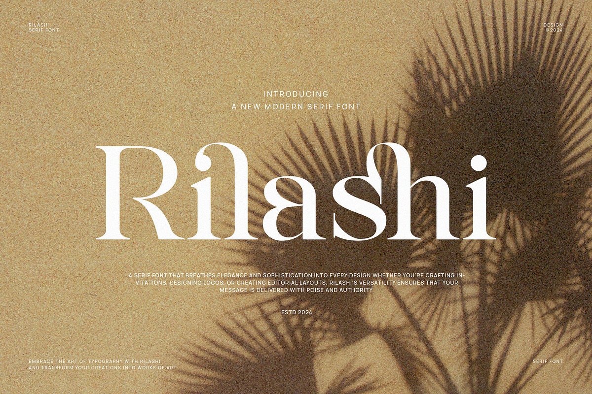 Rilashi - Elegant Serif Font, a Serif Font by TypeLogue (Photo 1 of 5)