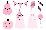 Cute Pink Halloween clipart SVG, an Illustration by IrinaShishkova (Thumbnail 6 of 7)