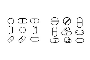 Pill and capsule illustrations, a Healthcare Illustration by ZinetroN