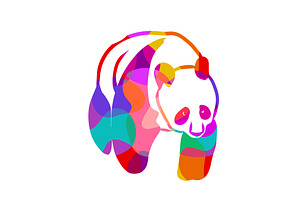 Panda object colored. Hand drawn, an Object Illustration by Nenahliadava Design