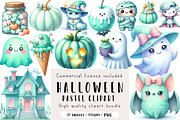 Pastel Mint Halloween Clipart, an Illustration by CreationArt (Thumbnail 1 of 5)