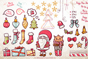 Christmas elements and cards set, an Illustration by Dreaming_Lucy (Thumbnail 2 of 5)