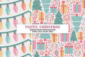 Pastel Pink Christmas Digital Paper