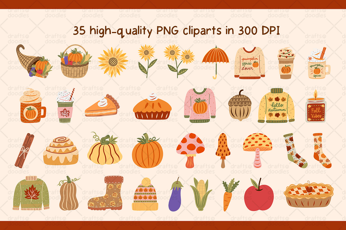 Autumn Harvests and Fall Favorites, a Pattern Graphic by Drafts n Doodles (Photo 2 of 6)