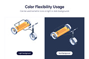 Cycling Isometric Icons, a Duotone Icon by Vectors Market (Thumbnail 3 of 8)