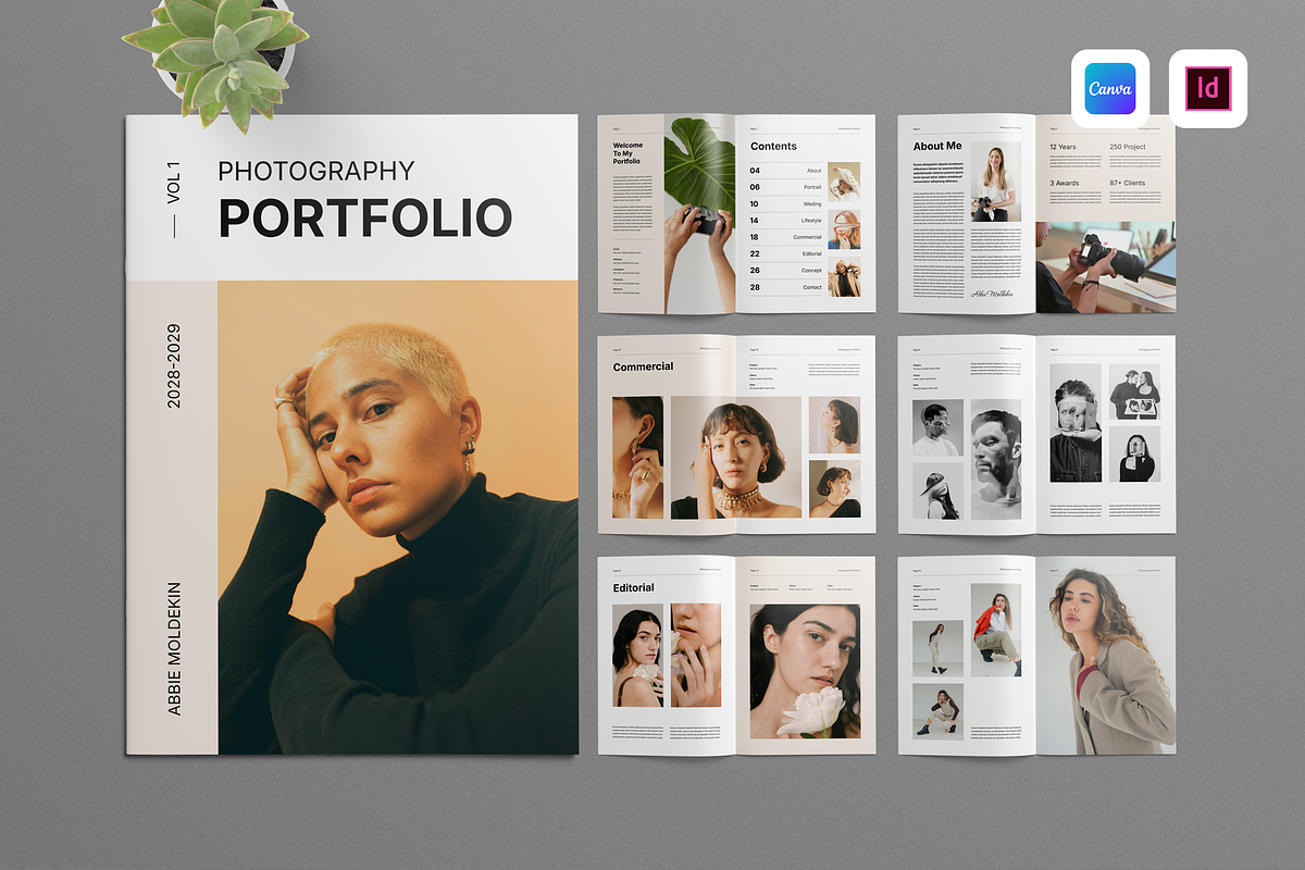 Photography Portfolio | Canva & INDD, a Brochure Template by Leaflove (Photo 1 of 9)