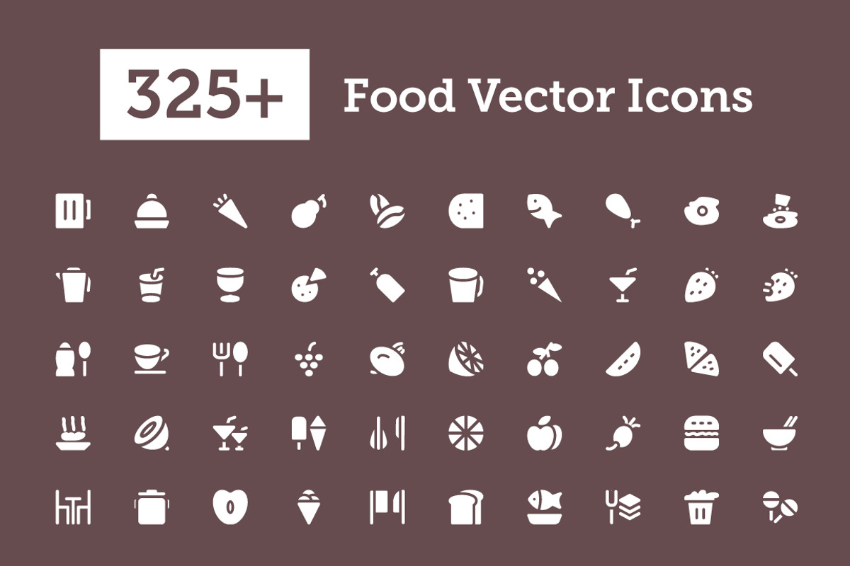 325+ Food Vector Icons, a Solid Icon by Vectors Market (Photo 1 of 5)