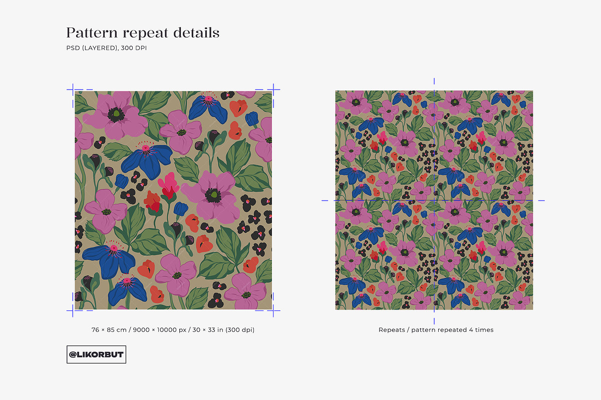 Moody Modern Floral Seamless Pattern, a Pattern Graphic by likorbut (Photo 4 of 13)