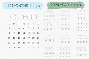 Planner Stamps, Calendar 2024 Stamps