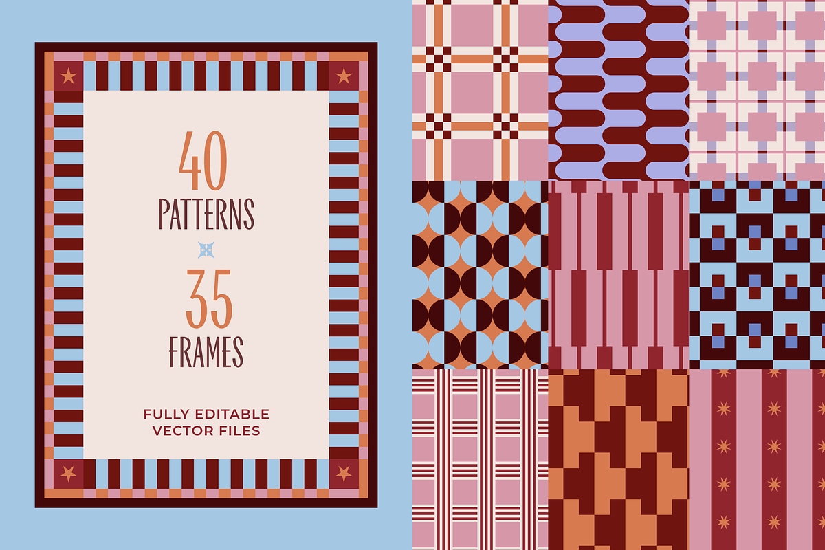 Geometric Patterns & Vector Frames, a Pattern Graphic by venimo (Photo 2 of 14)