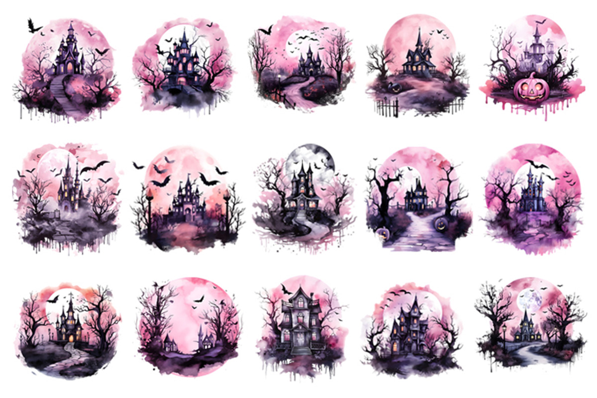 Halloween Haunted House PNG Bundle, a Seasonal Illustration by Creative Arslan (Photo 2 of 9)