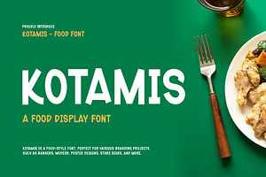 Kotamis - Food Display Font, a Handwritten Font by Iqsiart Studio