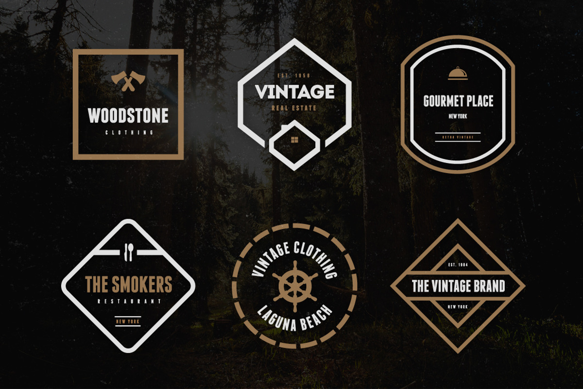 24 Vintage Logos & Badges Bundle, a Branding & Logo Template by Design District (Photo 4 of 5)
