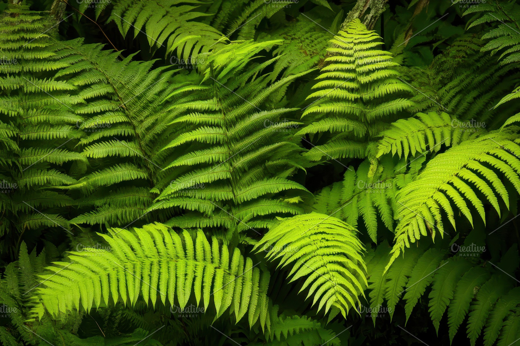 Lush green ferns in the native rainf, a Photo by Iftikhar Alam