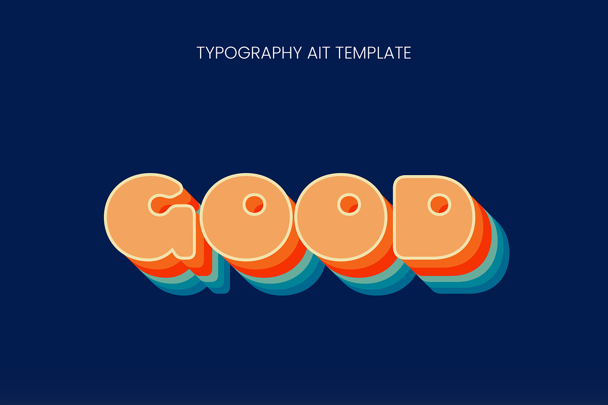 Stacked Retro Text Effect preview 3