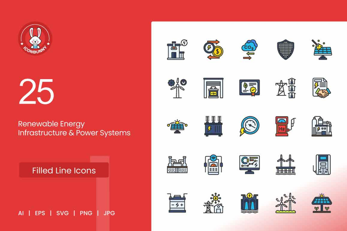 Renewable Energy Infrastructure icon, an Outline Icon by IconBunny (Photo 1 of 2)