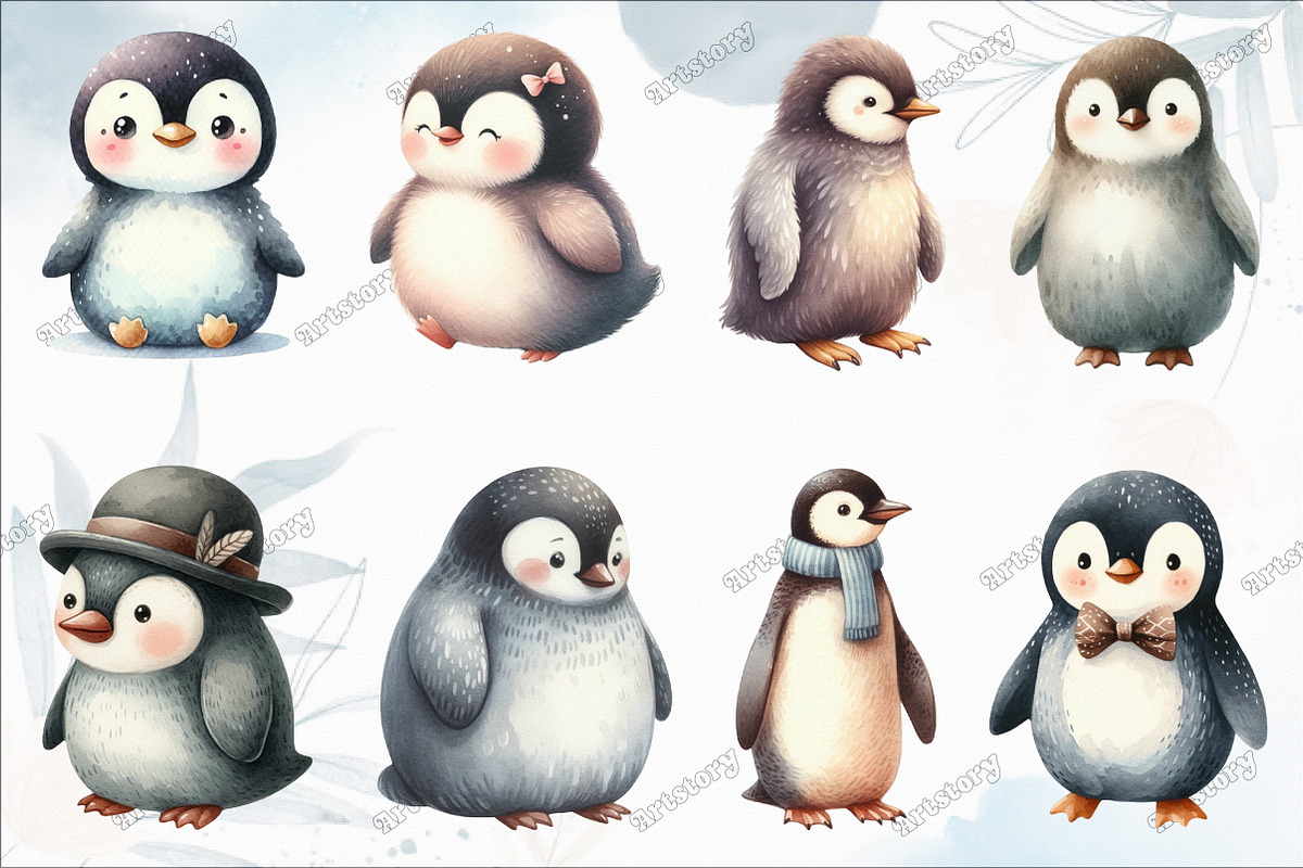 Cute Penguins Clipart Bundle, an Illustration by designcity5 (Photo 3 of 5)