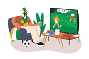 Sports fans watch soccer game on TV, a Sport Illustration by Good Studio (Thumbnail 2 of 7)