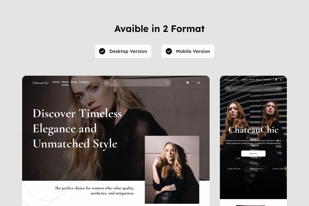 ChateauChic - Fashion Landing Page, a Landing Page Template by productype1 (Photo 3 of 5)
