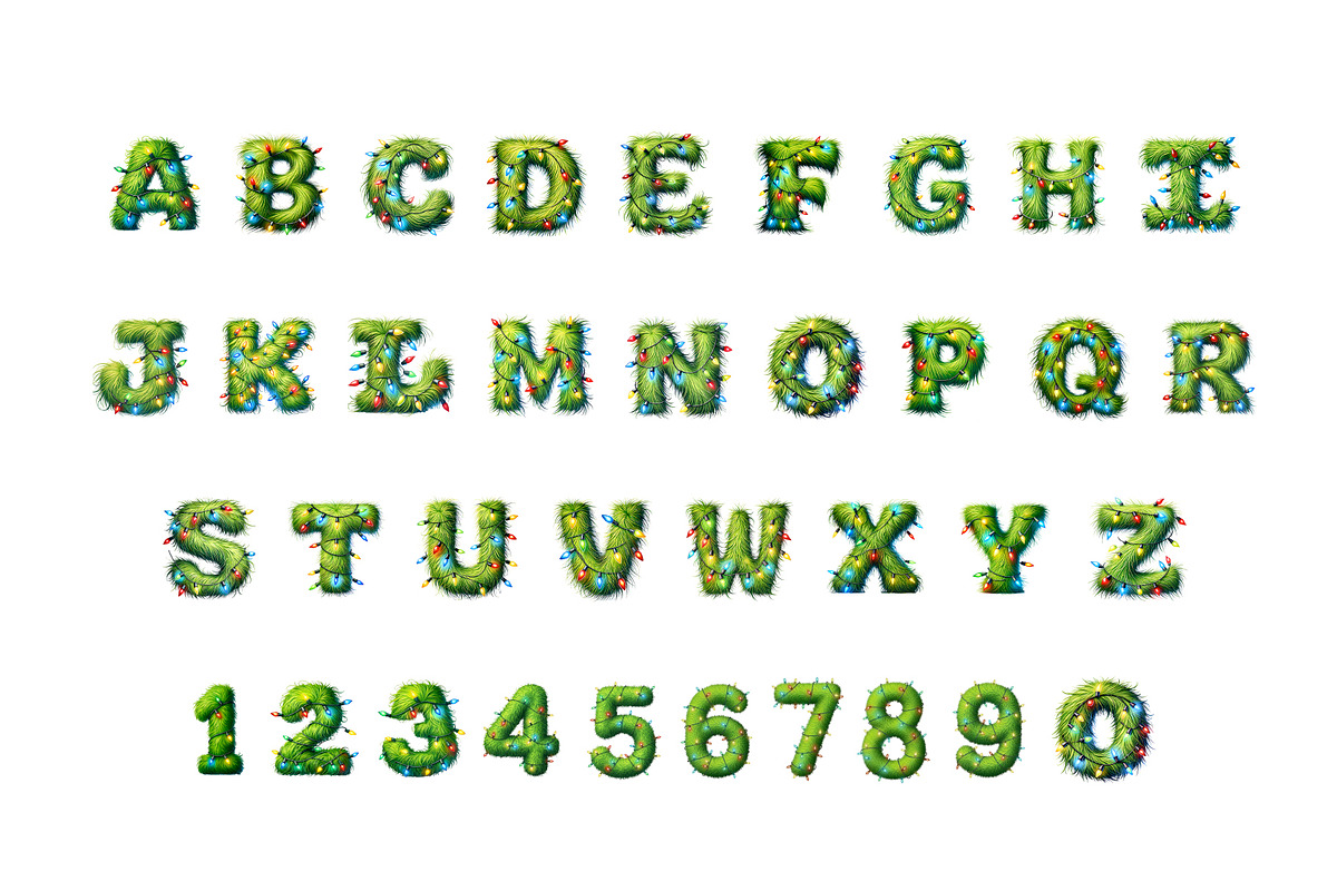 Grinch Lights 3D Font, a Font by Loudoun Design Co. (Photo 2 of 6)