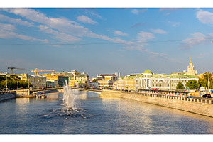 Fountains on vodootvodny canal in moscow russia featuring moscow, russia, and, an Architecture Photo by Leonid Andronov