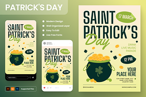 Saint Patrick's Day Flyer Set, a Flyer Template by Annora Studio