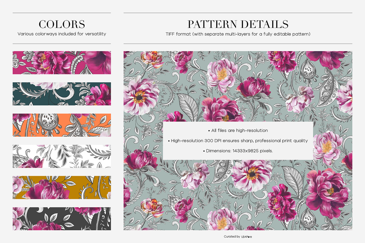 Paisley Floral Patterns And Motifs, a Pattern Graphic by LEAFure (Photo 2 of 10)