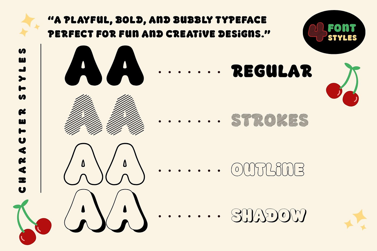 Fox Cerise : 4 Font Styles, a Handwritten Font by Fox7 By Rattana (Photo 2 of 13)