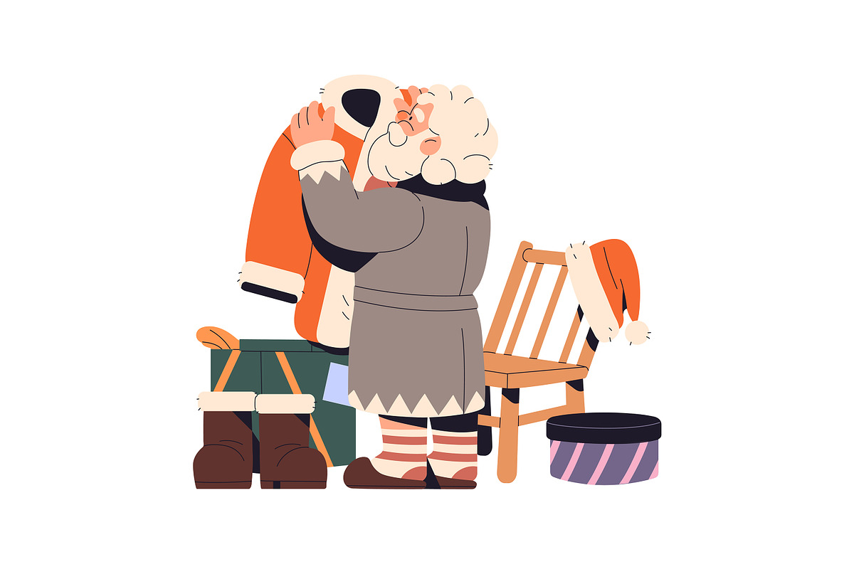 Santa Claus set + Christmas cards, a Seasonal Illustration by PaperTrident (Photo 9 of 12)