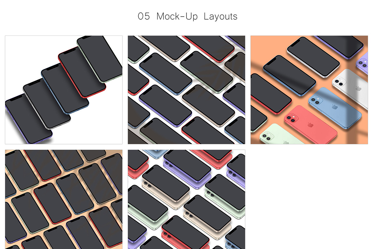 Realistic 3D iPhone Mock-Up Bundle 2, an iPhone Mockup by Graphicsworld125 (Photo 2 of 15)