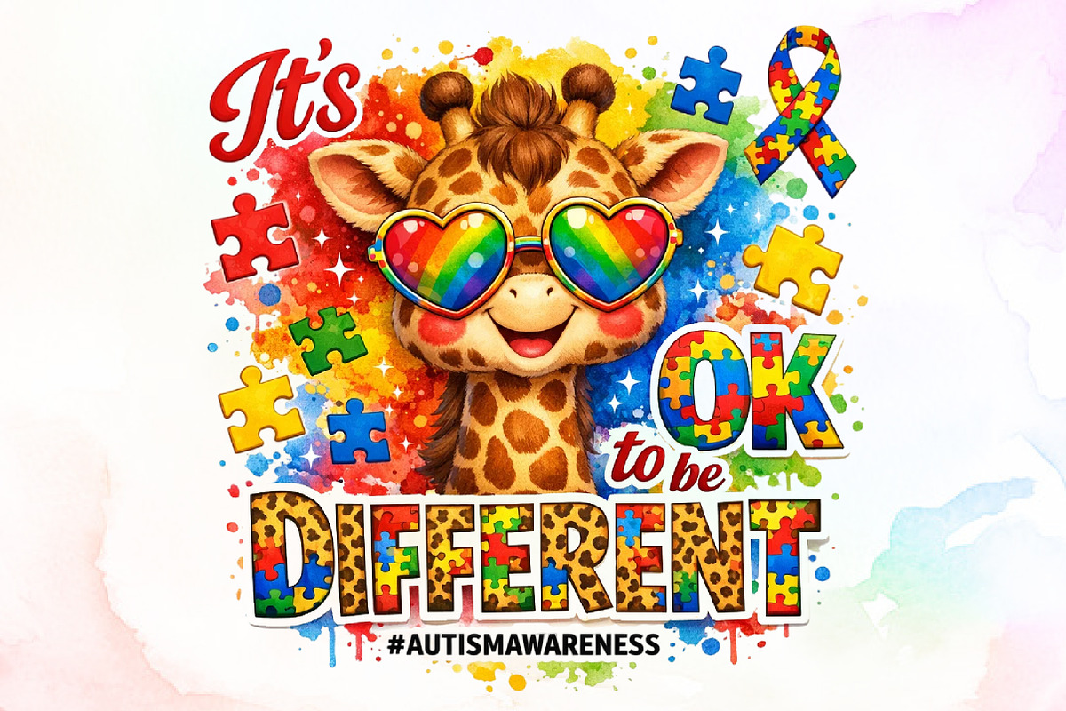 Autism Awareness Giraffe PNG, an Illustration by Sublimation Artist (Photo 1 of 9)