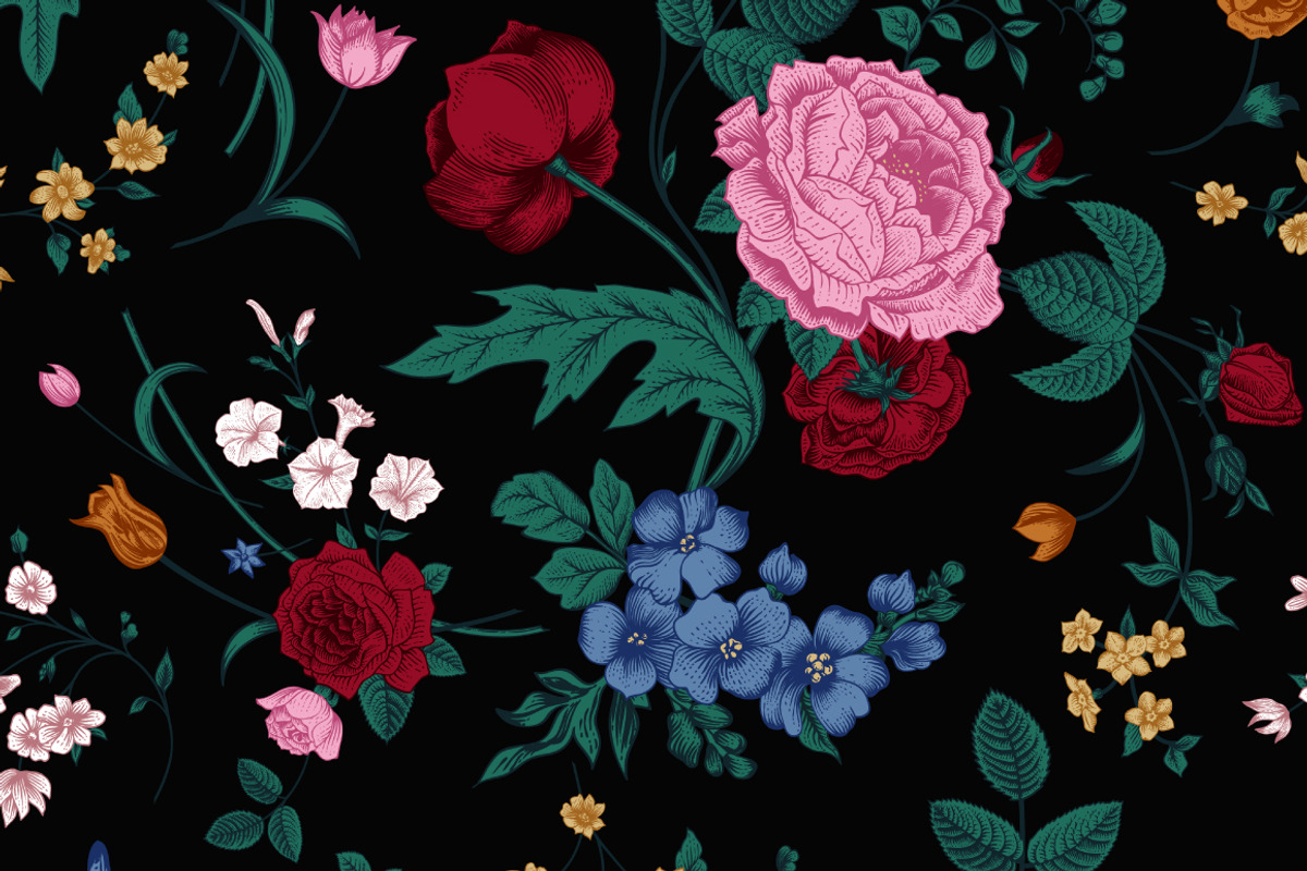 Vector floral pattern. Vivid color preview 5