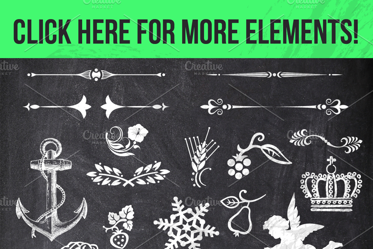100 Chalk Elements Mega Bundle preview 2