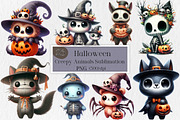 Creepy Animals Sublimation Bundle, an Illustration by Creative Art (Thumbnail 1 of 4)