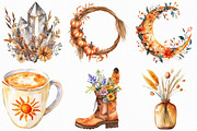 Watercolor Boho Autumn Clipart, an Illustration by Craft Nest (Thumbnail 5 of 6)