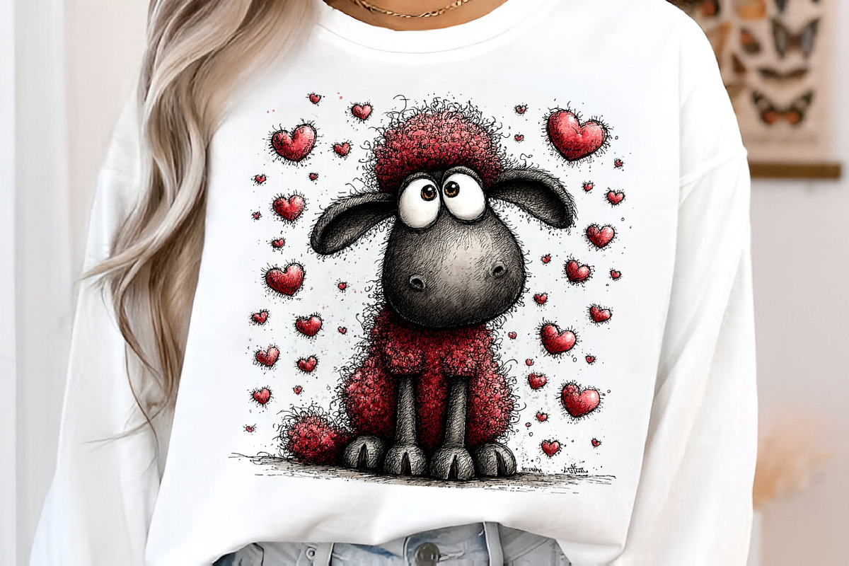 Funny Valentine Sheep Clipart Bundle, an Illustration by SinaCreation (Photo 7 of 11)