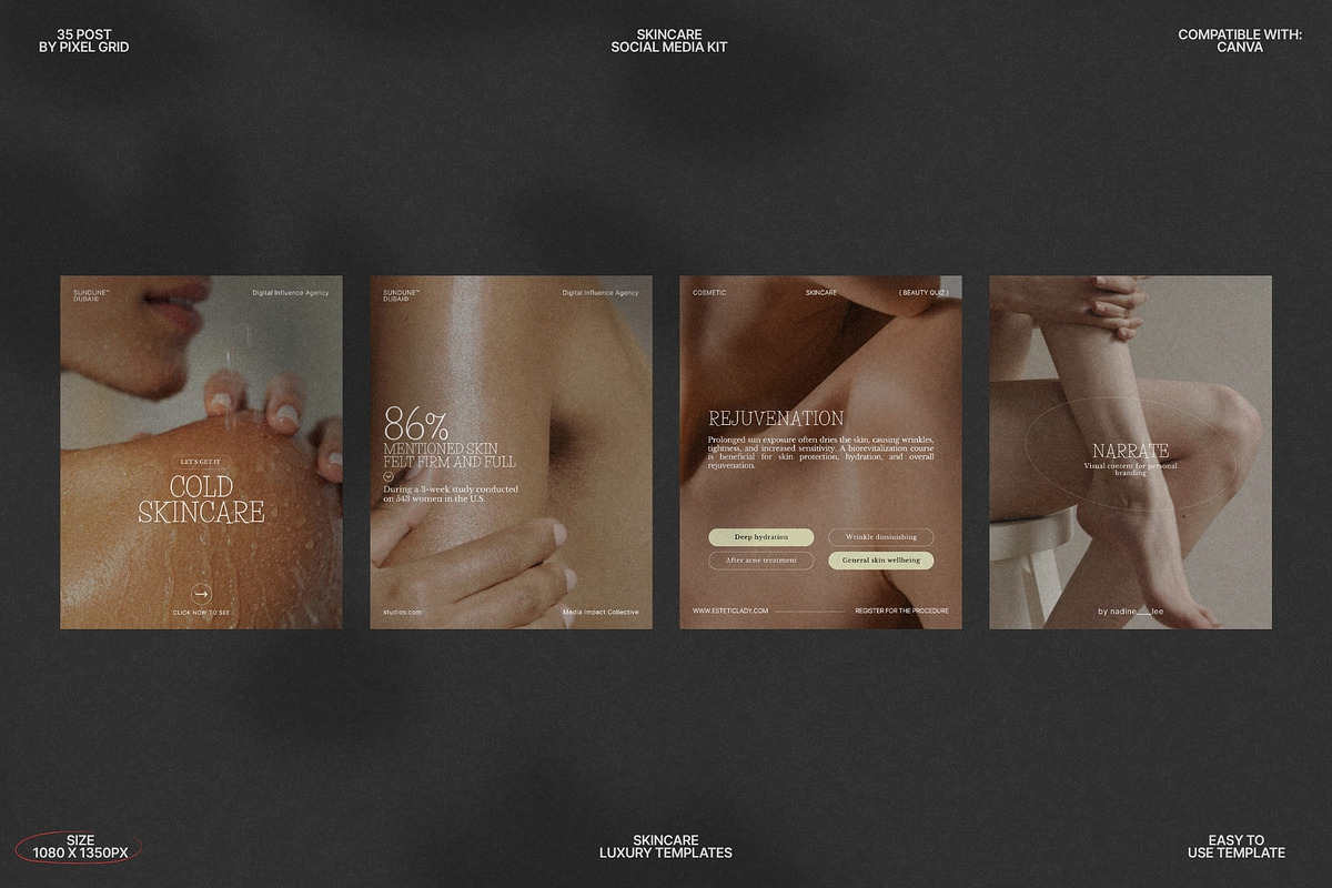 Elegant Skincare Post Templates preview 5
