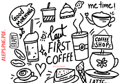Coffee Doodle Hand Drawn Vector, an Illustration by RimzStudio (Thumbnail 1 of 5)