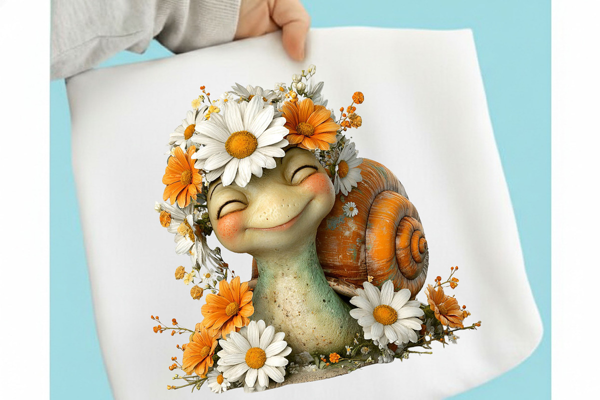Whimsical Daisy Snail Clipart, a Seasonal Illustration by designcity5 (Photo 3 of 5)