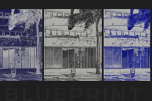 Blueprint Photoshop Effect