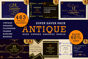 SUPER SAVER ANTIQUE VINTAGE BUNDLE, a Decorative Illustration by Design Unique (Thumbnail 1 of 32)