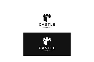 Castle logo design with a creative c, a Branding & Logo Template by LOGOCREATIVE