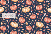 Watercolor Fall Pumpkins Pattern, a Pattern Graphic by SirenaArt (Thumbnail 6 of 13)