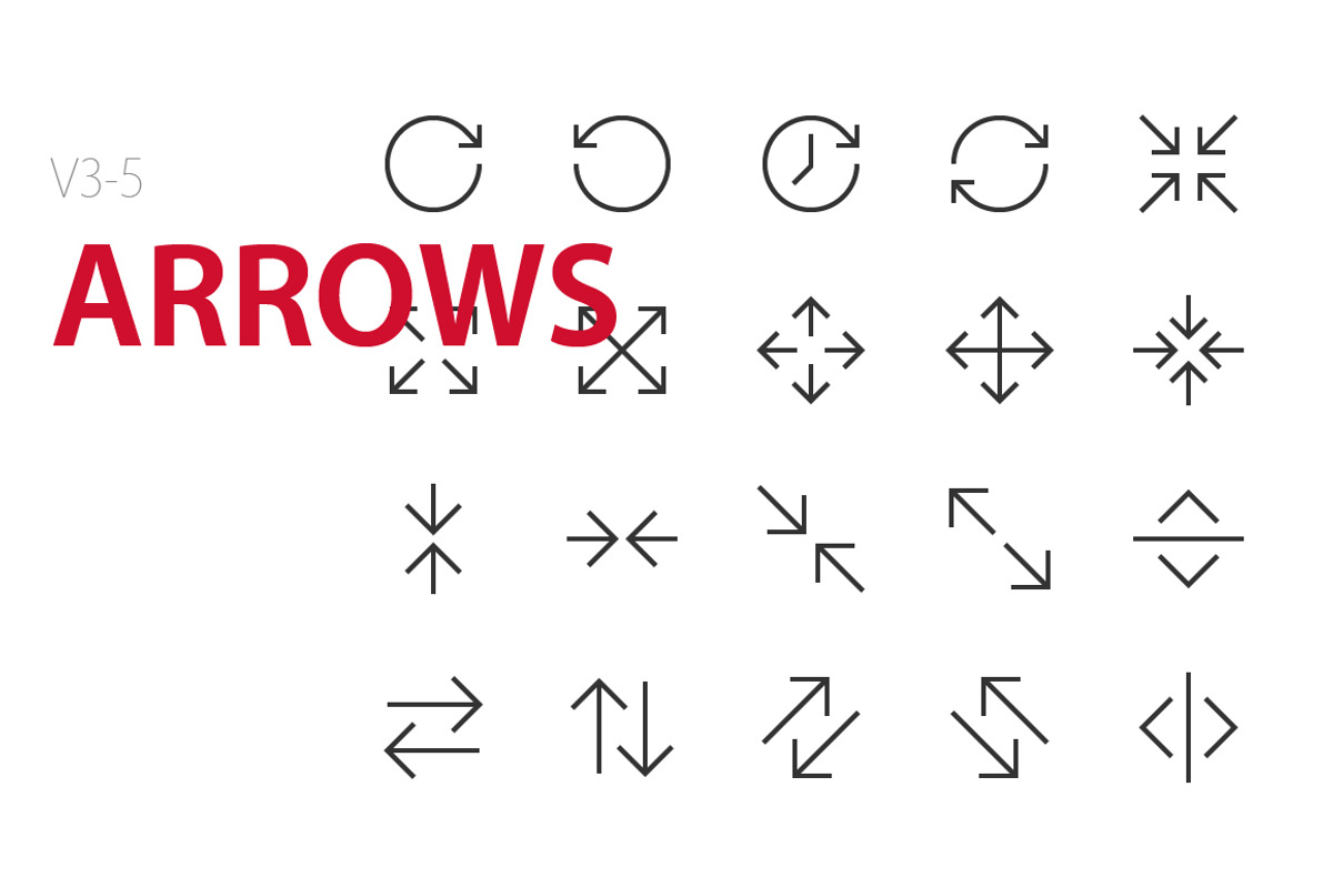 100 Arrows UI icons, an Outline Icon by Palau (Photo 3 of 6)