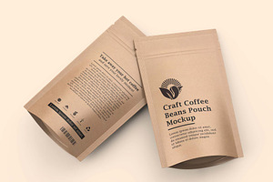 Craft Paper Coffee Pouch Bag Mockup