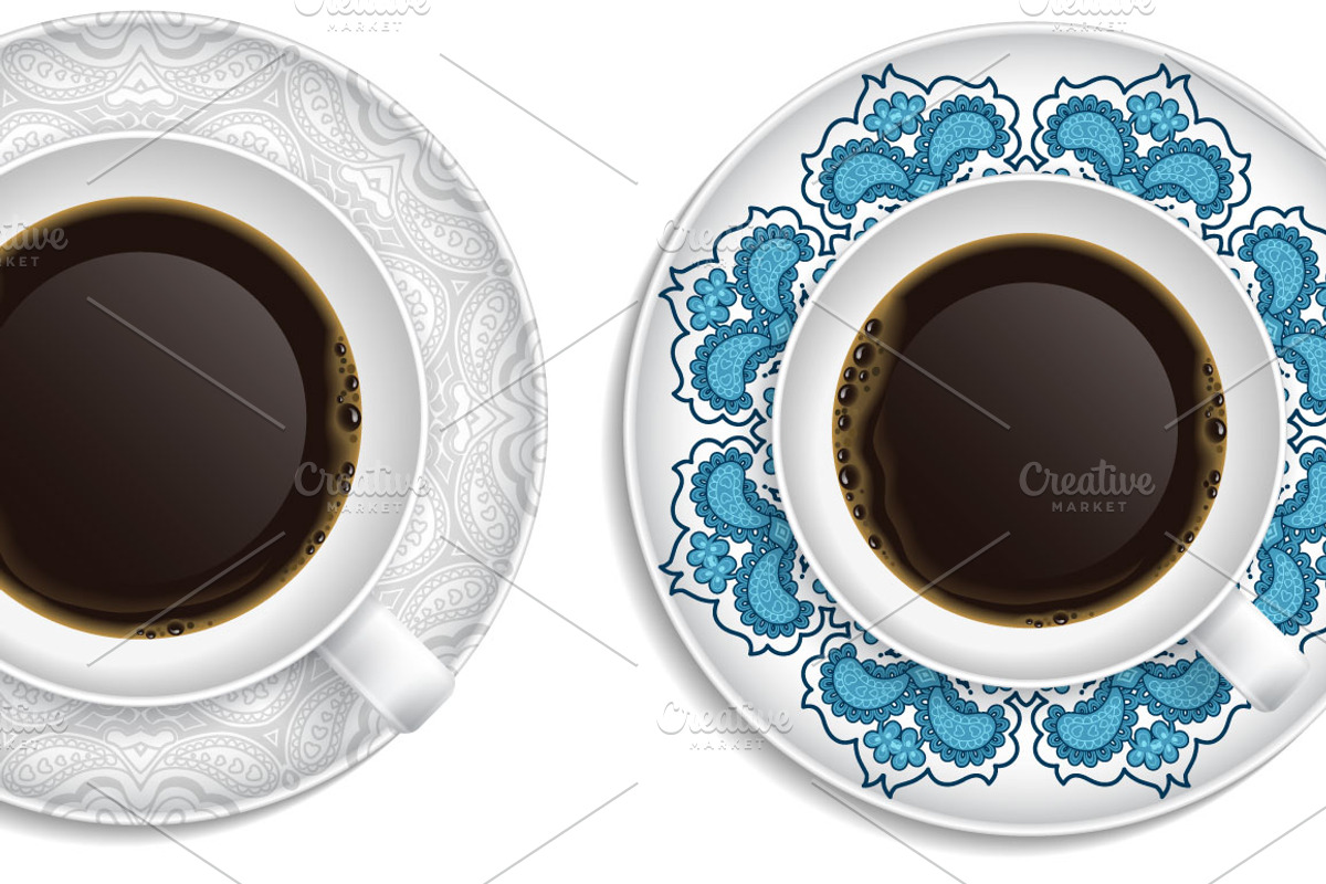 Realistic Tea cups, top view, an Object Graphic by Sunny Design (Photo 4 of 4)